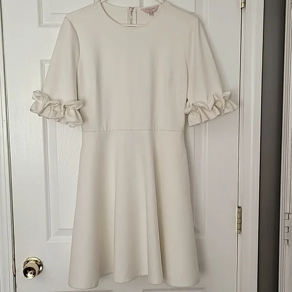 white christmas dresses Shop Beige Sweatheart Neck Waist Gathered Skater Dress - for Women |  OUTZIDR main image 0